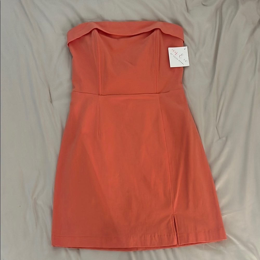 Strapless Coral Dress